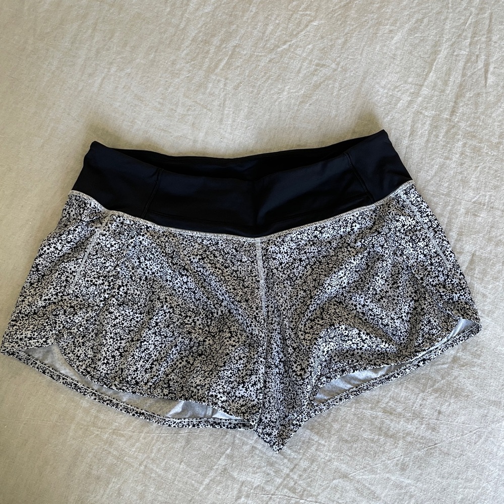 Lululemon Black and White Athletic Shorts